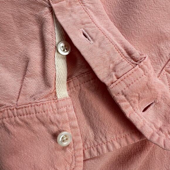 Lands’ End Canvas Peachy Pink Cotton Blend Shirt Dress Size 14 - Picture 10 of 11